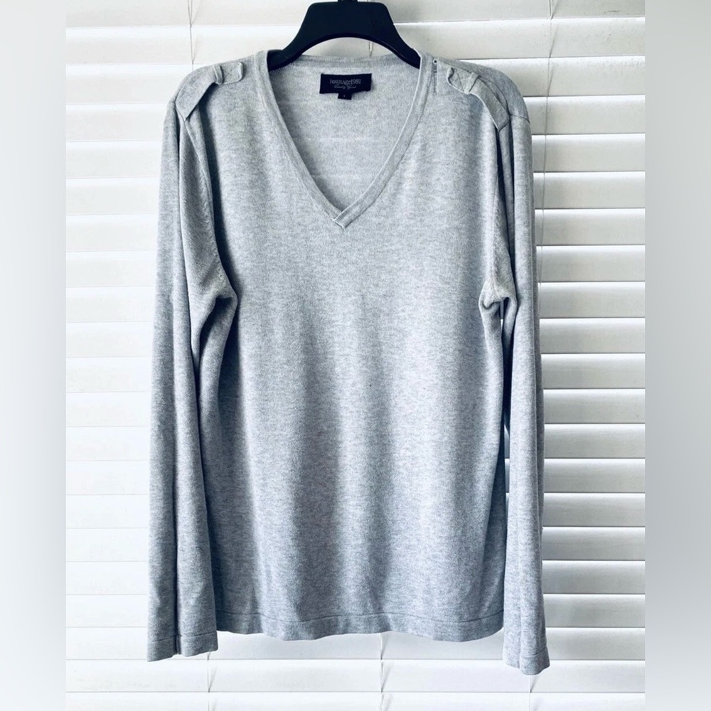 Y2K Heritage 1981 Sweater Gray V Neck Pullover Cotton Men’s Large Preppy Skater